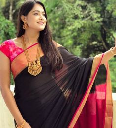 Silk Sarees Online Shopping, Mysore Silk Saree, Mysore Silk, Crepe Saree, Gold Mangalsutra Designs, Gold Necklace Indian Bridal Jewelry, Wedding Saree Indian, Black Saree