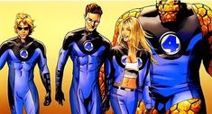 the fantastic four are standing in front of each other