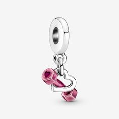 Dumbbell & Heart Dangle Charm | Sterling silver | Pandora US