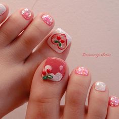 Cute Toe Nails Designs, Nail Desine, Nail Feet, Gel Pedicure, Home Nail Salon, Nail Drawing, Pedicure Designs