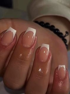 Coffin Shaped French Tip Nails Short, Short Coffin French Tip Acrylic Nails, French Nails Coffin Short, Short Square Coffin Acrylic Nails, Short Coffin Shape Nails French Tip Design, French Tip Coffin Short, Short Nails Coffin Shape, Back To School Nails Coffin, French Tip Nails Coffin Short