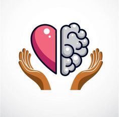 two hands are holding a heart and brain together, with the concept of caring for others