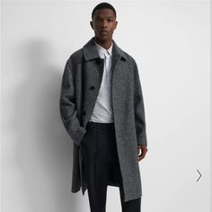 Randall Car Coat In Wool-Blend Boucl Link: Https://Www.Theory.Com/Randall-Car-Coat-In-Wool-Blend-Boucl/M0971412_qdy.Html Selling Coat - Purchased It For My Partner’s Early Christmas Gift, But He Doesn’t Like The Oversized Fit/Can’t Return It Now. Original Retail For $795, Currently On Sale For $477, Willing To Sell It For $300. Men’s Coats, Gray Peacoat, Dark Grey Coat, Wool Car Coat, Grey Winter Coat, Alpaca Coat, Peacoat Men, Mens Wool Coats, Uniqlo Men