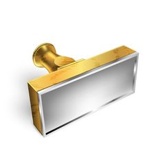 a gold and silver door handle on a white background stock photo - 1230972