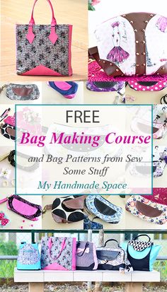 the bag making course and handmade purses from sew, my handmade space