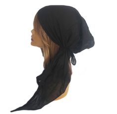 Comfortable. Light Weight Elastic back for easy-on, easy-off style. Perfect to wear for those with hair loss or as a fun fashion statement. Women's one size fits most. 100% Cotton Machine Wash Cold. Made in the USA. Black Bohemian Headscarf For Summer, Casual Adjustable Solid Color Bandana, Adjustable Solid Casual Bandana, Casual Adjustable Solid Bandana, One Size Black Headwrap For Beach, Cotton Headscarf For The Beach, Black Cotton Headwrap One Size, Summer Cotton Headwrap One Size, Cotton Beach Headscarf