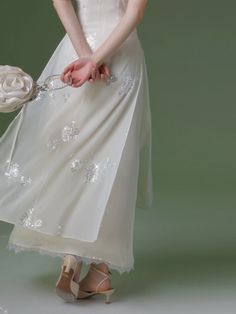 ❤Silver Flower Dress + Shawl❤︎ Ethereal Evening Dresses For Spring, Ethereal Evening Spring Dresses, White Floral Embellished Dress For Banquet, White Ethereal Dress For Evening, Ethereal White Evening Dress, Silver Floor-length Summer Dress, Silver Floral Embroidered Wedding Dress, Silver Floral Embroidery Wedding Dress, Silver Sleeveless Evening Dress For Spring