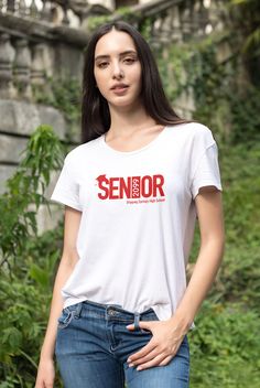 You've finally made it to your senior year! Show off your pride with this distinctive "class of" shirt. Customize with your school name underneath and class year inside the "I", as well as the colors of the design or text. Dripping Springs, Graduation Cap, Senior Year, Made It, Red, T Shirt, Design