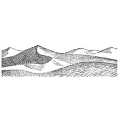 a black and white drawing of mountains