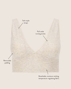 Take the plunge into your favorite fabric. This super-soft, ultra-breathable maternity & nursing bra features a deep V-neckline and scooped back. We love it as a traditional bra, a layering piece, or a crop top (dealer’s choice), and it offers streamlined nursing access - just pull down the neckline, which stretches but doesn’t get stretched out. The wide band and comfortable straps provide light support, and the easy pullover style means you won’t have to deal with any clasps. Timeless yet on t Best Nursing Bras, Nursing Bras, Maternity Nursing, Nursing Bra, Plunge Bra, Sporty Look, Bike Shorts, Layering Pieces, Pullover Styling