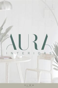 Design concept for AURA Interiors website and brochure Interiors Logo Design, Interior Designer Logo Design, Logo Colour Ideas, Logo Design Classic, Branding And Logo Design, Aura Logo Ideas, High End Branding Design, Elegant Logo Design Branding, Sleek Logo Design