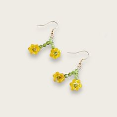 - Urban Outfitters - New With Tags - Blossom Drop Earring - One Size - Color: Yellow - Beaded - X06/54 Yellow Drop Earrings For Spring, Yellow Spring Earrings, Handmade Yellow Earrings For Spring, Yellow Dangle Flower Earrings For Spring, Yellow Dangle Flower Earrings For Summer, Casual Yellow Drop Earrings, Casual Flower Earrings For Spring, Yellow Beaded Earrings For Spring, Spring Yellow Beaded Earrings