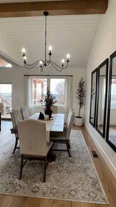 the dining room is clean and ready for guests to use it as an entertaining area