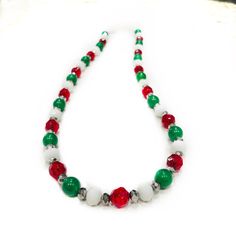 This colorful beaded necklace will easily become one of your favorite Christmas jewelry pieces.  Necklace is made with a variety of colors and textures making this unique holiday jewelry set a fan favorite! Holiday Necklace * Perfect jewelry gift * Colorful beaded necklace & earrings  * 23 total inches, end to end * 1 inch extender  Necklaces are READY TO SHIP!! Ship time is 3-5 business days. Free tracking.  MORE CHRISTMAS https://www.etsy.com/shop/MiksJewelryShop?search_query=christmas MORE NE Christmas Party Beaded Necklaces With Round Beads, Christmas Party Round Bead Necklaces, Holiday Festive Jewelry With Colorful Beads, Festive Holiday Jewelry With Colorful Beads, Christmas Beaded Necklaces With Colorful Beads For Gift, Christmas Gift Beaded Necklaces With Colorful Beads, Christmas Gift Colorful Beaded Necklaces, Christmas Holiday Necklace With Round Beads, Christmas Gift Jewelry With Faceted Beads