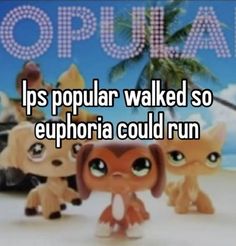 an image of some little animals with the caption, it is popular walked so euphora could run