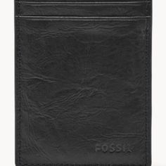 Fossil Men's Neel Magnetic Card Case Leather Wallet - Black Casual Black Card Holder With Interior Slots, Casual Black Leather Card Holder, Casual Black Card Holder, Black Card Holder With Card Slots, Casual Rfid Blocking Card Holder For Business, Casual Black Leather Trifold Wallet, Casual Black Wallet With Rfid Blocking, Casual Black Card Holder With Rfid Blocking, Black Casual Wallet With Interior Card Slots