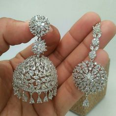 Jhumka With Maang Tika Are Made Of High Quality Cubic Zirconia. Beautiful Jhumka And Maang Tika Can Be Perfect For Any Occasion, Party Or Wedding. Please Visit Https://Ndscollection.Etsy.Com Festive Silver Jhumkas With Elegant Design, Wedding Jhumkas With Intricate Cubic Zirconia Design, Wedding Cubic Zirconia Jhumkas With Intricate Design, Cubic Zirconia Jhumkas For Wedding And Festive Occasions, Festive Cubic Zirconia Jhumkas For Wedding, Elegant Cubic Zirconia Jhumkas, Wedding Festival Jhumkas In Cubic Zirconia, Cubic Zirconia Jhumkas For Wedding And Festivals, American Diamond Jhumkas With Stone Work For Gift