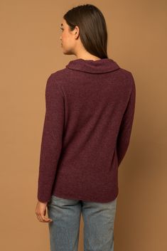 Experience effortless chic with our Fall in Love Sweater Top. This long sleeve plum top features a stylish button detail, perfect for adding a touch of sophistication to any outfit. Made with high-quality materials for ultimate comfort. Upgrade your wardrobe today. Product Details: Plum Long Sleeve Top Lightweight Sweater Feel Perfect for work Oh-so-soft! 3 Button Detail Around Neckline High Neck Cut Plum Top, Love Sweater, Wrangler Accessories, Skirt Jumpsuit, We Fall In Love, Top Graphic Tees, Lightweight Sweater, Effortless Chic, Light Weight Sweater