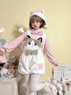 Kawaii Cat Outfit, Comfy Kawaii Outfits, Childcare Outfit, Yami Kawaii Fashion, Cute Pastel Outfits, Kawaii Pajamas, Baby Disney Characters, Kawaii Hoodies, Yami Kawaii