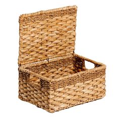 two wicker baskets sitting next to each other