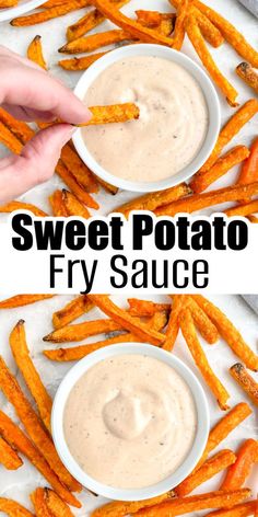 Sweet potato fries and dipping sauce. Sweet Potato Fry Dipping Sauce, Sweet Potato Fry Sauce, Sweet Potato Dipping Sauce, Fries Dipping Sauce, Sweet Potato Fry Dip, Fry Dipping Sauce, Sweet Potato Fries Dipping Sauce, Easy Sweet Potato Fries, Sweet Potato Fry