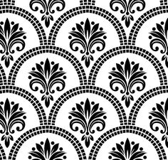 a black and white background with an ornate design on it's side, in the middle