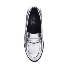 Porter Metallic Loafer Metallic Loafers, Laundry Shop, Metallic Flats, Sharp Dressed Man, Low Block Heels, Chinese Laundry, All Eyes, Metal Style, All About Eyes