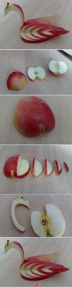 the process of cutting an apple into slices