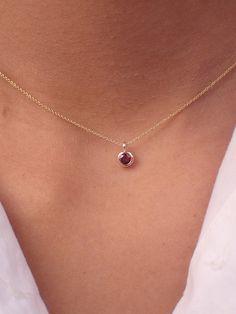 Bezel Set Necklace, Mangalsutra Design, Solitaire Necklace, Garden Grove, Solid Gold Necklace, Ruby Pendant, Ruby Necklace, Solitaire Necklaces, Jewellery Ideas