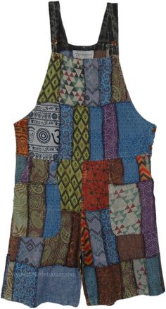 Handcrafted using cotton patchwork, this is a long cotton romper with adjustable straps. It features two functional side pockets, a pocket on the bib, three wooden buttons each side on the straps for flexibility in length and elastic at the back and side buttons for easy adjustment and comfort. #tlb #Sleeveless #Patchwork #JuniorPetite #Pocket #vacationclothing #bohemianfashion #patchworkjumpsuitincotton Blue Cotton Jumpsuits And Rompers With Adjustable Straps, Blue Cotton Jumpsuit With Adjustable Straps, Cotton Overalls With Patch Pockets And Bib Front, Cotton Jumpsuits And Rompers With Adjustable Straps, Cotton Jumpsuit With Adjustable Straps And Bib Front, Summer Cotton Overalls With Patchwork, Summer Cotton Patchwork Overalls, Bohemian Cotton Jumpsuits And Rompers With Patchwork, Bohemian Sleeveless Overalls With Pockets