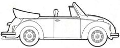 a drawing of an old car with the hood up and its top down, on a white background