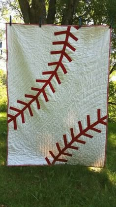 a baseball quilt is displayed on the facebook page, and it appears to be for sale