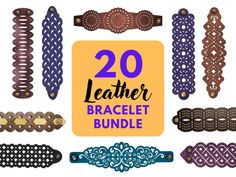 the 20 leather bracelet bundle is shown in different colors