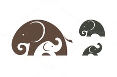 an elephant and its baby are depicted in this logo