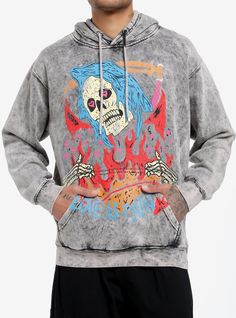 This hoodie will turn any boring 'fit into a better one. It has a bold acid wash and a large  faux-distressed graphic of a heartbroken Grim Reaper with text reading  "Love Is Pain". Front kangaroo pocket and drawstring hood.80% cotton; 10% polyester; 10% recycle polyesterWash cold; dry lowImportedListed in men'sunisex sizesModel is 6'1"Model wears size Large Washed Black Long Sleeve Hoodie With Graphic Print, Washed Black Graphic Print Long Sleeve Hoodie, Washed Black Long Sleeve Graphic Hoodie, Washed Black Graphic Hoodie Sweatshirt, Washed Black Graphic Print Hoodie Sweatshirt, Washed Black Graphic Print Hoodie For Fall, Washed Black Cotton Hoodie With Graphic Print, Acid Wash Hoodie With Graphic Print And Relaxed Fit, Alternative Cotton Hoodie With Graphic Print