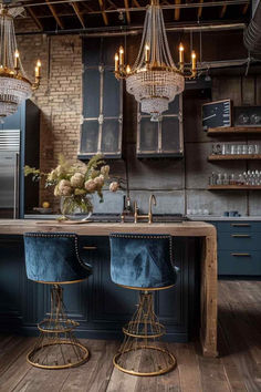 68 Sleek Industrial Culinary Retreats: Redefining Elegance with Urban Sophistication Modern Industrial Interior Design, Industrial Chic Kitchen, Industrial Room, Modern Industrial Decor, Modern Rustic Homes, Interior Design Per La Casa, Urban Sophistication, Industrial Interior Design, Industrial Home