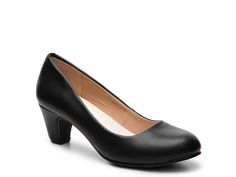 Journee Collection Luu Pump Women's Shoes | DSW Pumps Outfit, Cute Pumps, Black Heels Low, Mary Jane High Heels, Casual Pumps, Business Casual Outfits For Work, Black Shoes Women, Comfortable Heels, Fashion Heels