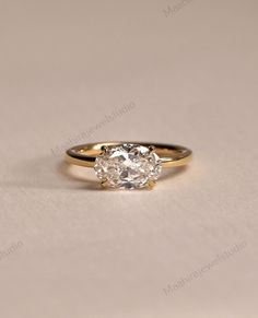 an engagement ring with a single diamond in the center