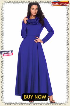 Bestdealfriday Royal Blue Cow Neck Long Sleeve Maxi Dress P1479772 Full Sleeves Dress, Trendy Maxi Dresses, Blue Cow, Dress Weights, Cowl Neck Long Sleeve, Maxi Dress Online, Pleated Maxi Dress, Sleeve Maxi Dress, Style Maxi Dress