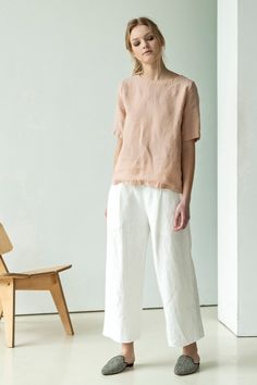 "Heavy linen pants for women. The wide-leg linen trousers have slight pleats at the front, thus they have classic pants look. You can easily style these linen culottes for formal work outfit as well as for leisure time outfit. The culotte pants are made from heavyweight and very soft linen, thus they're breathable and very comfy. ABOUT US LINEN ID was born from desire to embrace things that actually matter. We aim to create sustainable garments that offer uncompromised design, are versatile and Spring Linen Ankle-length Culottes, Spring Linen Straight Culottes, Spring Straight Linen Culottes, Summer Linen Culottes With Relaxed Fit, Linen Straight Culottes For Summer, Relaxed Fit Linen Ankle-length Culottes, Summer Linen Straight Culottes, Relaxed Fit Linen Wide-leg Culottes, Relaxed Fit Linen Culottes With Wide Legs