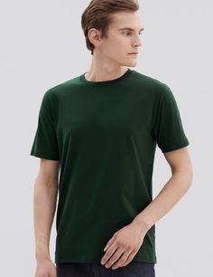 Crew Neck T Shirt | håndværk Ribbed Neckline, Building Block, T Shirt Men, Casual Wardrobe, Pima Cotton, Shirt Men, Mens Tees, Jersey Fabric, Extra Long