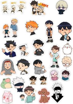 various stickers with different characters on them