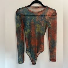 Brand:Zara Size:Small Color:Orange/Red/Blue/Green Condition:Perfect/Never Worn Multicolor Stretch Bodysuit Casual Style, Casual Multicolor Stretch Bodysuit, Zara Green Summer Bodysuit, Zara Green Stretch Bodysuit, Green Stretch Bodysuit By Zara, Casual Printed Multicolor Bodysuit, Casual Multicolor Printed Bodysuit, Zara Green Fitted Bodysuit, Trendy Multicolor Printed Bodysuit