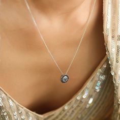 Gold(14K) : 1.06g Gold(18K) : 3.914g Diamonds : (VS clarity & H-I colour): (Brilliant cut ) : 0.06ct Gemstones : Blue Sapphire : 0.71ct Sapphire Pendant Necklace, Festival Necklace, Blue Sapphire Pendant, Sapphire Necklace Pendants, Tanzanite Earrings, Sapphire Pendant, Ruby Earrings, Emerald Earrings, Pearl Gemstone