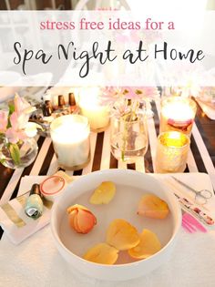 Stress free ideas for a spa night. Manicures, food and fun perfect for girls night, book club or no reason at all. Essential oil differ and essential oil candles from Better Homes & Gardens at Walmart create soothing aromatherapy. #spanight #ad #homeparty #manicure #girlsnight #bookclub #ad Ladies Spa Night At Home, At Home Spa Party, Home Spa Party, Spa Routine, Spa Day Party, At Home Spa, Spa Girl, Spa Time