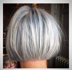 Blue and grey bob #bob #shorthair #bluehair #greyhair #silverhair Silver Bob Haircut Over 50, Short Bob Grey Hair Over 50, Short Bob Grey Hair, Short Silver Bob, Short Grey Bob Hairstyles, Silver Bob Haircut, Short Grey Bob, Silver Bob, Grey Bob Hairstyles