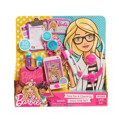 a barbie doll and accessories set in a box