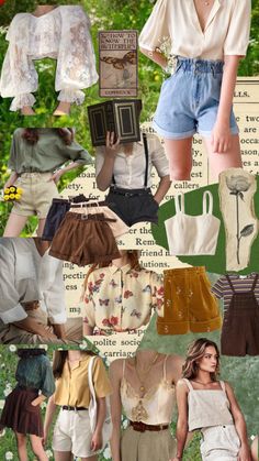 #summeraesthetic #academiaaesthetic #lightacademiaaesthetic Summer Outfit Academia, Romantic Style Summer Outfits, Romantic Academia Outfits Summer, Casual Light Academia Outfits Summer, Library Summer Outfit, Soft Summer Academia, Spring Light Academia Outfits, Light Academia Aesthetic Summer, Romantic Cottagecore Outfit