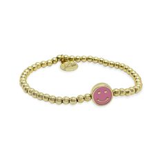 Happy Bubble Bracelet LaCkore Couture Pink Enamel, Gold Filled, Gold Bracelet, Bubbles, Beaded Bracelets, Beads, Crystals, Pendant, Pink