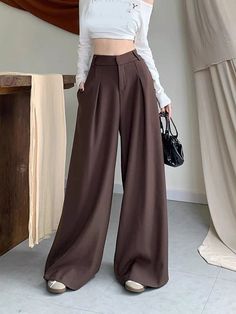 41197367853190|41197367885958|41197367918726|41197367951494 Oversize Suit, Pants Women Casual, Elegant Trousers, Outfit Ideas Korean, Wide Leg Pants Women, Fall Outfits Y2k, Y2k Outfit Ideas, Desi Fashion Casual, Classic Pants